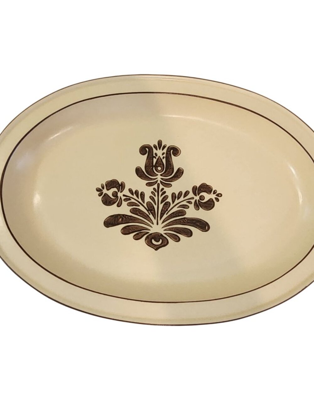 Vintage Pfaltzgraff Village Serving Platter Beige Brown Vintage 12"
